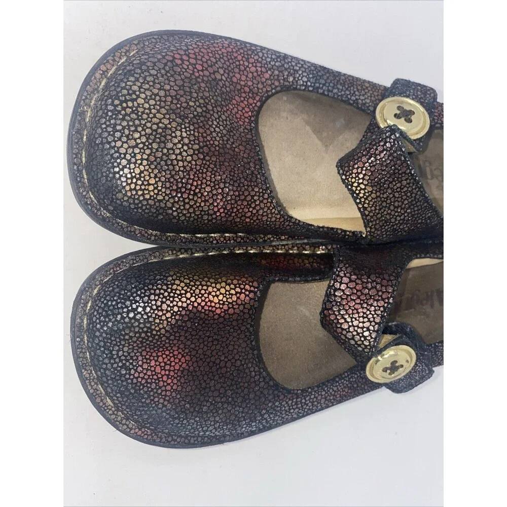 ALEGRIA PAL-232 Womens Sz 36 Reflect Leather Maryjane Slip Resistant‎ Clog 6 6.5